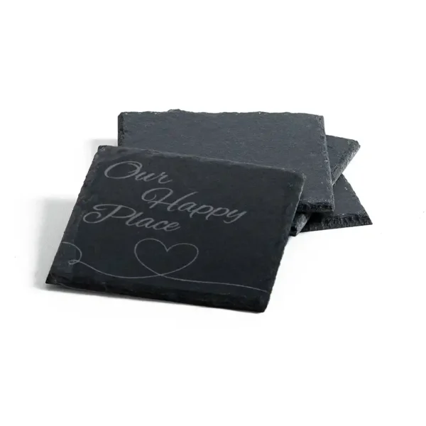 Schieferuntersetzer Happy Place